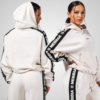 NEBBIA - Dámska fitness mikina OFF-DUTY 489 (cream)