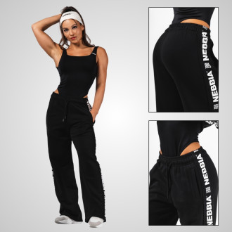 NEBBIA - Dámske tepláky Straight Leg URBAN 490 (black)