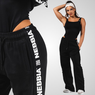 NEBBIA - Dámske tepláky Straight Leg URBAN 490 (black)