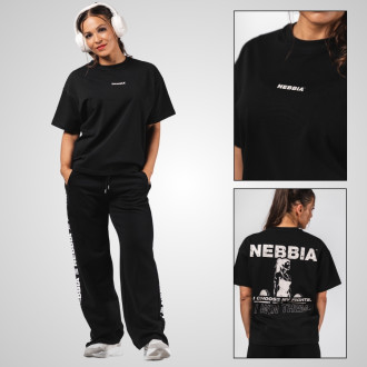 NEBBIA - Dámske oversized tričko RESET 491 (black)