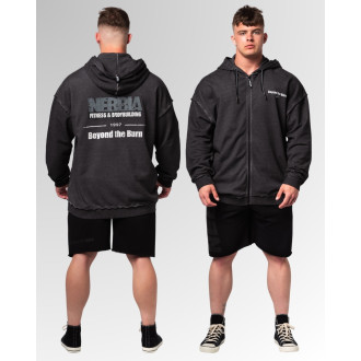 NEBBIA - Pánska fitness mikina na zips 362 (black)