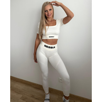 NEBBIA - Bezšvové extra push-up legíny FLOW SEAMLESS 496 (cream)