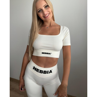 NEBBIA - Bezšvové extra push-up legíny FLOW SEAMLESS 496 (cream)