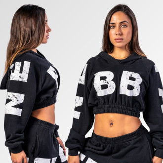 NEBBIA - Crop top mikina MUSCLE MOMMY 619 (black)