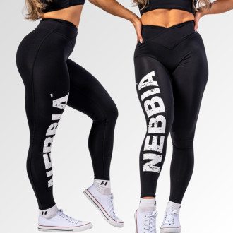 NEBBIA - Fitness legíny s vysokým pásom GLUTE CHECK 613 (black)
