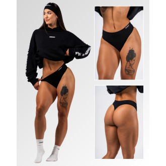 NEBBIA - Bezšvové tanga nohavičky Essential ACTIVE 500 (black)