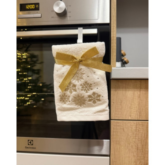 Vianočný uterák SNOW FLAKES I (bielo-zlatá) (OLXMAS14)