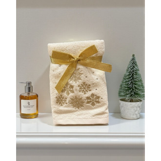 Vianočný uterák SNOW FLAKES I (bielo-zlatá) (OLXMAS14)