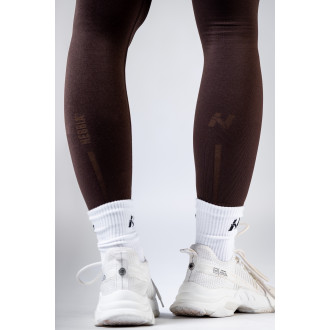 NEBBIA - High-waist push-up legíny POWER 888 (dark brown)
