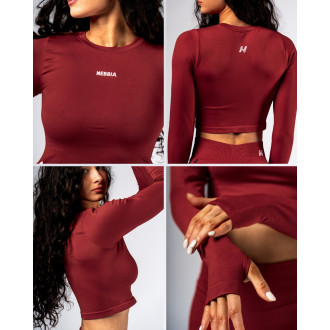 NEBBIA - Seamless crop top s dlhým rukávom POWER 892 (red)
