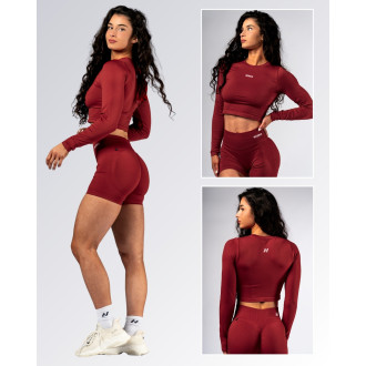 NEBBIA - Seamless crop top s dlhým rukávom POWER 892 (red)