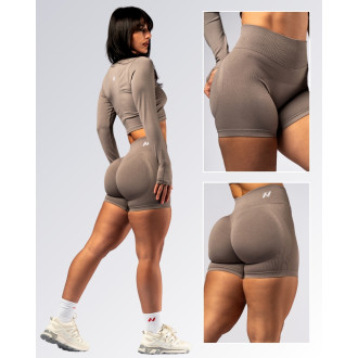 NEBBIA - High-waist push-up šortky POWER 893 (light brown ash)