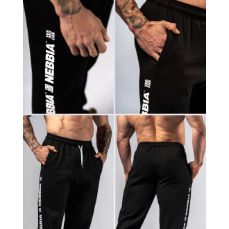 NEBBIA - Pánske fitness tepláky HERO 296 (black)