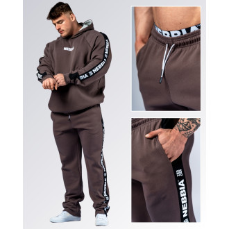 NEBBIA - Pánske športové tepláky HERO 296 (brown)