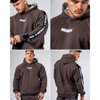 NEBBIA - Pánska športová mikina HERO 300 (brown)