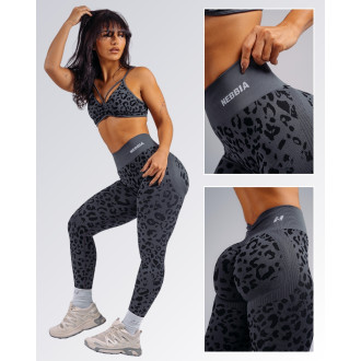 NEBBIA - Kompresné push-up legíny s leopardím vzorom PRIMAL 849 (BLACK LEOPARD)
