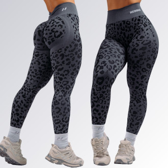 NEBBIA - Kompresné push-up legíny s leopardím vzorom PRIMAL 849 (BLACK LEOPARD)