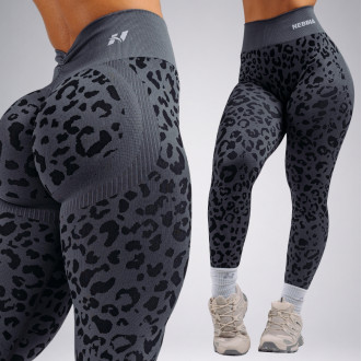 NEBBIA - Kompresné push-up legíny s leopardím vzorom PRIMAL 849 (BLACK LEOPARD)