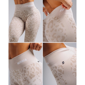 NEBBIA - Kompresné push-up legíny s leopardím vzorom PRIMAL 849 (CREAM LEOPARD)