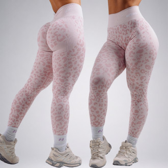 NEBBIA - Kompresné push-up legíny s leopardím vzorom PRIMAL 849 (PINK LEOPARD)