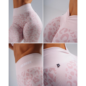 NEBBIA - Kompresné push-up legíny s leopardím vzorom PRIMAL 849 (PINK LEOPARD)