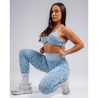 NEBBIA - Kompresné push-up legíny s leopardím vzorom PRIMAL 849 (BLUE LEOPARD)