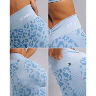 NEBBIA - Kompresné push-up legíny s leopardím vzorom PRIMAL 849 (BLUE LEOPARD)
