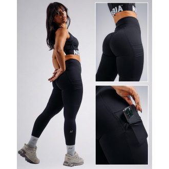 NEBBIA - High-waist tvarujúce legíny s vreckami PRIMAL 851 (BLACK)