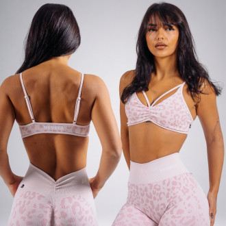 NEBBIA - Medium support športová podprsenka s leopardím vzorom PRIMAL 854 (PINK LEOPARD)