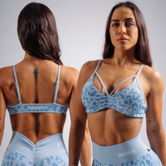 NEBBIA - Medium support športová podprsenka s leopardím vzorom PRIMAL 854 (BLUE LEOPARD)