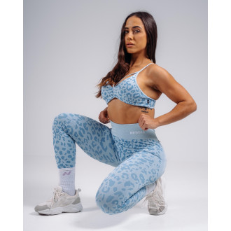 NEBBIA - Medium support športová podprsenka s leopardím vzorom PRIMAL 854 (BLUE LEOPARD)