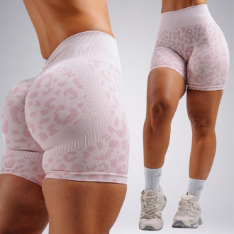 NEBBIA - Kompresné push-up šortky s leopardím vzorom PRIMAL 856 (PINK LEOPARD)