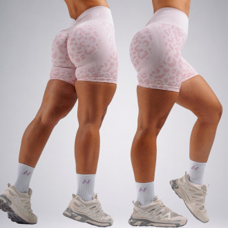 NEBBIA - Kompresné push-up šortky s leopardím vzorom PRIMAL 856 (PINK LEOPARD)