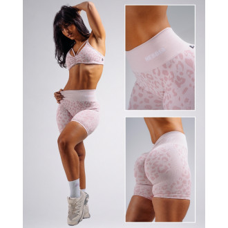 NEBBIA - Kompresné push-up šortky s leopardím vzorom PRIMAL 856 (PINK LEOPARD)