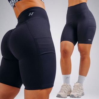 NEBBIA - High-waist šortky s vreckami PRIMAL 858 (BLACK)