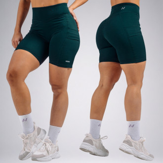 NEBBIA - High-waist šortky s vreckami PRIMAL 858 (DARK GREEN)