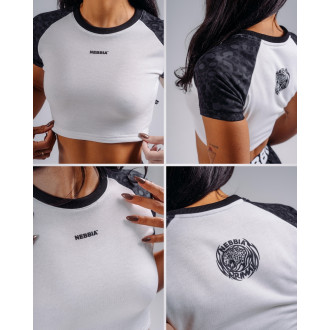 NEBBIA - Crop top s leopardím vzorom 97 PRIMAL 861 (BLACK LEOPARD)
