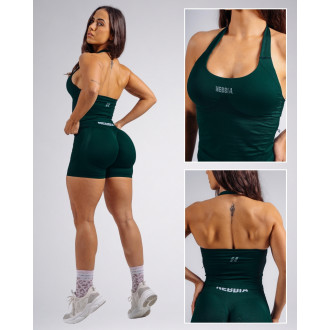 NEBBIA - Halter top so vstavanou podprsenkou PRIMAL 863 (DARK GREEN)