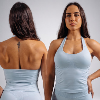 NEBBIA - Halter top so vstavanou podprsenkou PRIMAL 863 (LIGHT BLUE)