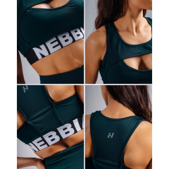 NEBBIA - High support športová podprsenka PRIMAL 864 (DARK GREEN)
