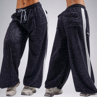 NEBBIA - Baggy tepláky s leopardím vzorom PRIMAL 865 (BLACK LEOPARD)