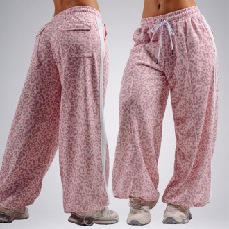 NEBBIA - Baggy tepláky s leopardím vzorom PRIMAL 865 (PINK LEOPARD)