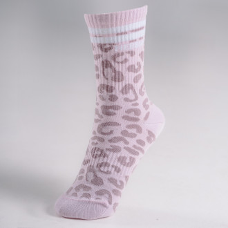 NEBBIA - Crew ponožky s leopardím vzorom PRIMAL 106 (PINK LEOPARD)