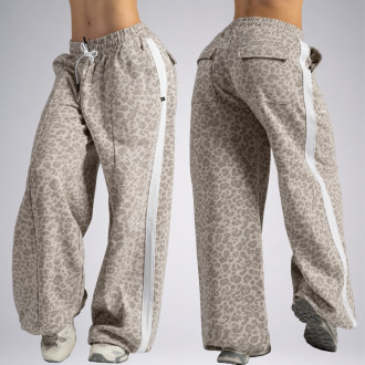 NEBBIA - Baggy tepláky s leopardím vzorom PRIMAL 865 (CREAM LEOPARD)