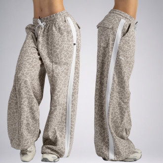 NEBBIA - Baggy tepláky s leopardím vzorom PRIMAL 865 (CREAM LEOPARD)