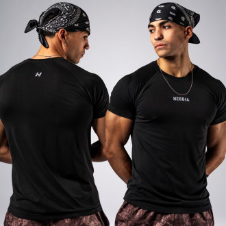NEBBIA - Pánske seamless tričko POWER 900 (BLACK)