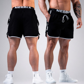 NEBBIA - Pánske teplákové šortky HERO 295 (black)