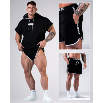 NEBBIA - Pánske teplákové šortky HERO 295 (black)