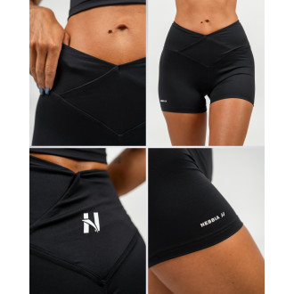 NEBBIA - Legínové šortky s vysokým pásom AGILE 475 (black)
