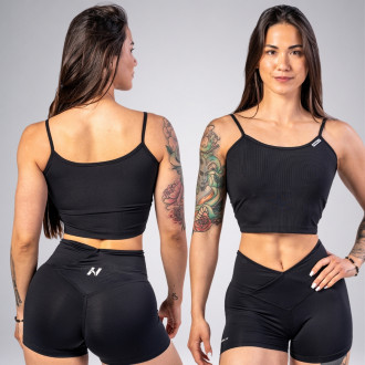 NEBBIA - Legínové šortky s vysokým pásom AGILE 475 (black)